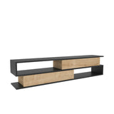Comodă TV Cortez, Diverse culori, 160x35x39 cm - Antracit - Stejar | SKU: 322RTC2414 | Comodă TV Cortez, 160x35x39 cm, varianta Antracit - Stejar, produs pentru amenajarea locuinței, disponibil online în România la CasaMob