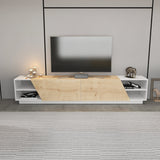 Comodă TV Rhodes, Diverse culori, 240x37x47 cm - Alb - Stejar | SKU: 322RTC2436 | Comodă TV Rhodes, 240x37x47 cm, varianta Alb - Stejar, produs pentru amenajarea locuinței, disponibil online în România la CasaMob