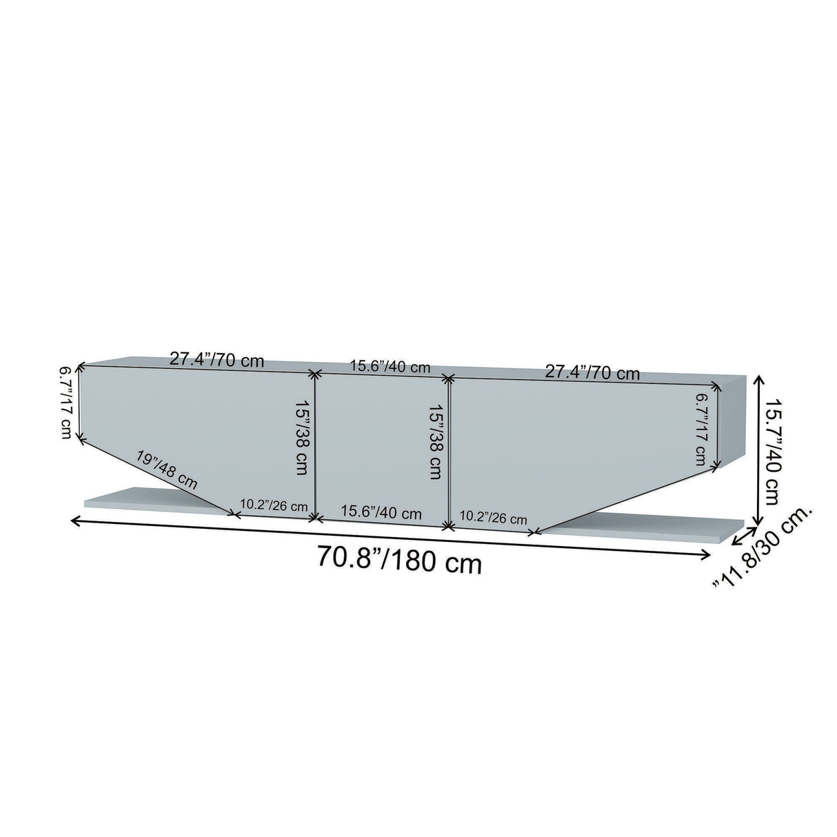 Comodă TV Inci, Diverse culori, 180x30x45 cm - Negru | SKU: 322RTC2447 | Comodă TV Inci, 180x30x45 cm, varianta Negru, produs pentru amenajarea locuinței, disponibil online în România la CasaMob