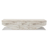 Comodă TV Inci, Diverse culori, 180x30x45 cm - Alb - Marble | SKU: 322RTC2448 | Comodă TV Inci, 180x30x45 cm, varianta Alb - Marble, produs pentru amenajarea locuinței, disponibil online în România la CasaMob