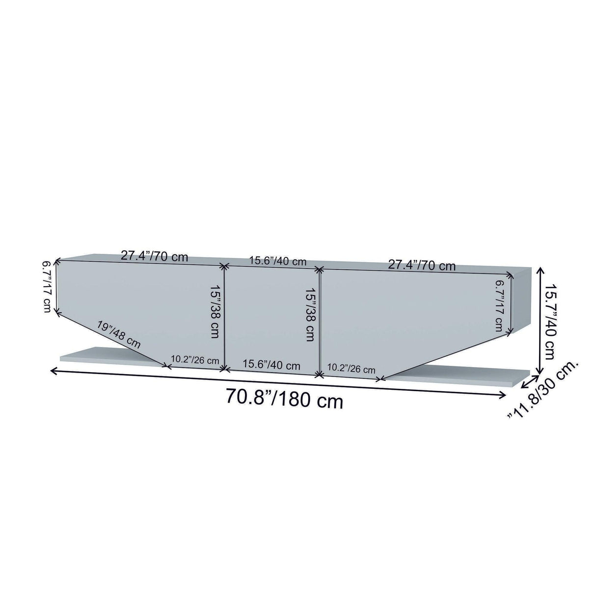 Comodă TV Inci, Diverse culori, 180x30x45 cm - Alb - Marble | SKU: 322RTC2448 | Comodă TV Inci, 180x30x45 cm, varianta Alb - Marble, produs pentru amenajarea locuinței, disponibil online în România la CasaMob