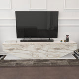 Comodă TV Inci, Diverse culori, 180x30x45 cm - Alb - Marble | SKU: 322RTC2448 | Comodă TV Inci, 180x30x45 cm, varianta Alb - Marble, produs pentru amenajarea locuinței, disponibil online în România la CasaMob