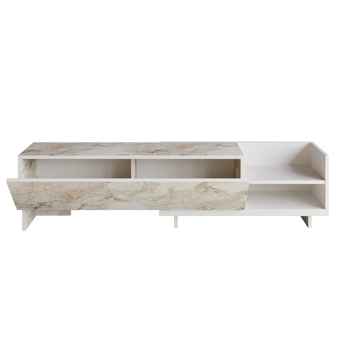 Comodă TV Parion, Diverse culori, 165x35x41 cm - Alb | SKU: 322RTC2452 | Comodă TV Parion, 165x35x41 cm, varianta Alb, produs pentru amenajarea locuinței, disponibil online în România la CasaMob