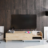 Comodă TV Parion, Diverse culori, 165x35x41 cm - Alb - Sapphire | SKU: 322RTC2453 | Comodă TV Parion, 165x35x41 cm, varianta Alb - Sapphire, produs pentru amenajarea locuinței, disponibil online în România la CasaMob