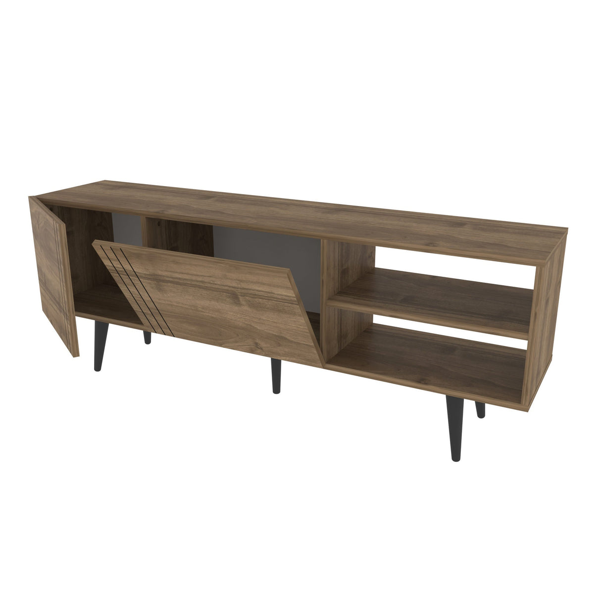 Comodă TV Ronas, Diverse culori, 160x35x39 cm - Nuc | SKU: 322RTC2456 | Comodă TV Ronas, 160x35x39 cm, varianta Nuc, produs pentru amenajarea locuinței, disponibil online în România la CasaMob