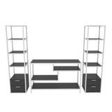 Comodă TV Robbins, Diverse culori, Diverse dimensiuni - Alb - Antracit - 198x39x160 cm | SKU: 322RTC2467 | Comodă TV Robbins, varianta Alb - Antracit - 198x39x160 cm, produs pentru amenajarea locuinței, disponibil online în România la CasaMob