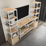 Comodă TV Robbins, Diverse culori, Diverse dimensiuni - Alb - Stejar - 198x39x160 cm | SKU: 322RTC2470 | Comodă TV Robbins, varianta Alb - Stejar - 198x39x160 cm, produs pentru amenajarea locuinței, disponibil online în România la CasaMob