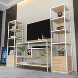 Comodă TV Robbins, Diverse culori, Diverse dimensiuni - Alb - Stejar - 198x39x160 cm | SKU: 322RTC2470 | Comodă TV Robbins, varianta Alb - Stejar - 198x39x160 cm, produs pentru amenajarea locuinței, disponibil online în România la CasaMob