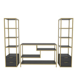 Comodă TV Robbins, Diverse culori, Diverse dimensiuni - Auriu - Antracit - 198x39x160 cm | SKU: 322RTC2471 | Comodă TV Robbins, varianta Auriu - Antracit - 198x39x160 cm, produs pentru amenajarea locuinței, disponibil online în România la CasaMob