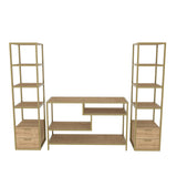 Comodă TV Robbins, Diverse culori, Diverse dimensiuni - Auriu - Stejar - 198x39x160 cm | SKU: 322RTC2473 | Comodă TV Robbins, varianta Auriu - Stejar - 198x39x160 cm, produs pentru amenajarea locuinței, disponibil online în România la CasaMob