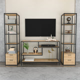 Comodă TV Robbins, Diverse culori, Diverse dimensiuni - Negru - Stejar - 198x39x160 cm | SKU: 322RTC2477 | Comodă TV Robbins, varianta Negru - Stejar - 198x39x160 cm, produs pentru amenajarea locuinței, disponibil online în România la CasaMob