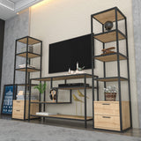 Comodă TV Robbins, Diverse culori, Diverse dimensiuni - Negru - Stejar - 198x39x160 cm | SKU: 322RTC2477 | Comodă TV Robbins, varianta Negru - Stejar - 198x39x160 cm, produs pentru amenajarea locuinței, disponibil online în România la CasaMob