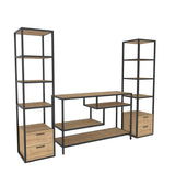 Comodă TV Robbins, Diverse culori, Diverse dimensiuni - Negru - Stejar - 198x39x160 cm | SKU: 322RTC2477 | Comodă TV Robbins, varianta Negru - Stejar - 198x39x160 cm, produs pentru amenajarea locuinței, disponibil online în România la CasaMob