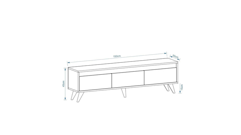 Nuc | SKU: 327ODS1114 | Comodă TV Century, 150x30x45 cm, varianta Nuc, produs pentru amenajarea locuinței, disponibil online în România la CasaMob