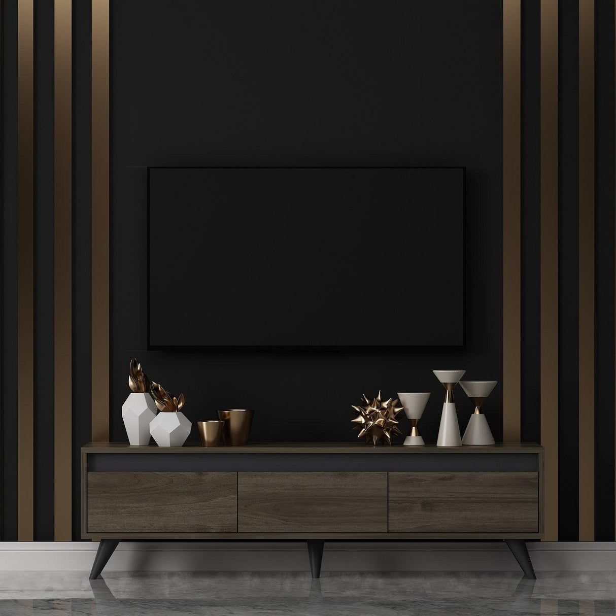 Comodă TV Century, Diverse culori, 150x30x45 cm - Nuc | SKU: 327ODS1114 | Comodă TV Century, 150x30x45 cm, varianta Nuc, produs pentru amenajarea locuinței, disponibil online în România la CasaMob