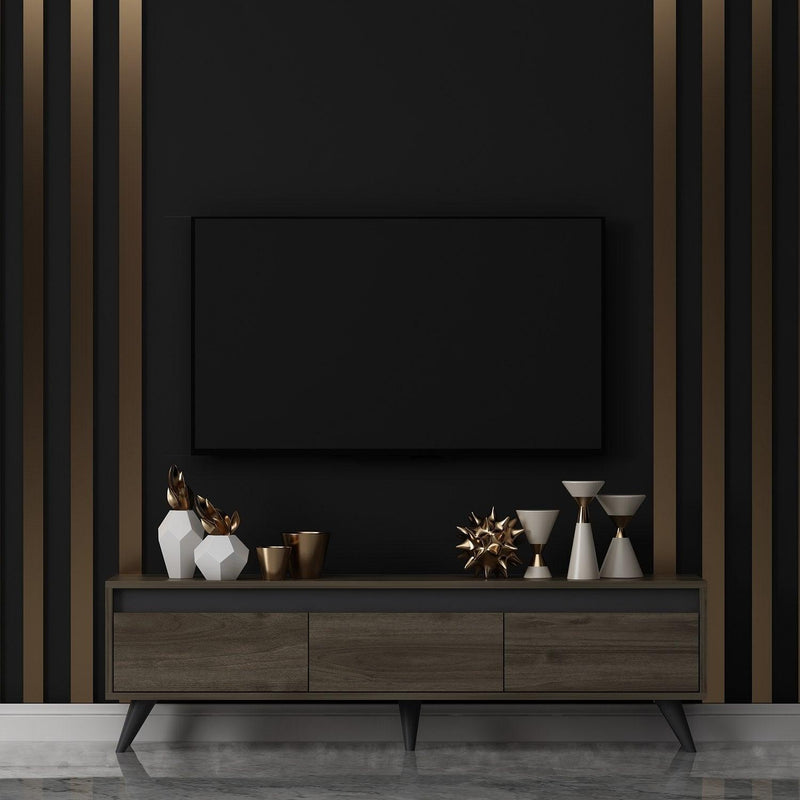 Nuc | SKU: 327ODS1114 | Comodă TV Century, 150x30x45 cm, varianta Nuc, produs pentru amenajarea locuinței, disponibil online în România la CasaMob