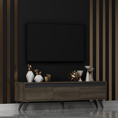 Nuc | SKU: 327ODS1114 | Comodă TV Century, 150x30x45 cm, varianta Nuc, produs pentru amenajarea locuinței, disponibil online în România la CasaMob