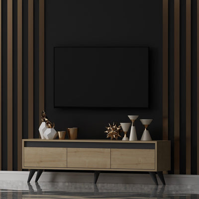 Stejar safir | SKU: 327ODS1115 | Comodă TV Century, 150x30x45 cm, varianta Stejar safir, produs pentru amenajarea locuinței, disponibil online în România la CasaMob