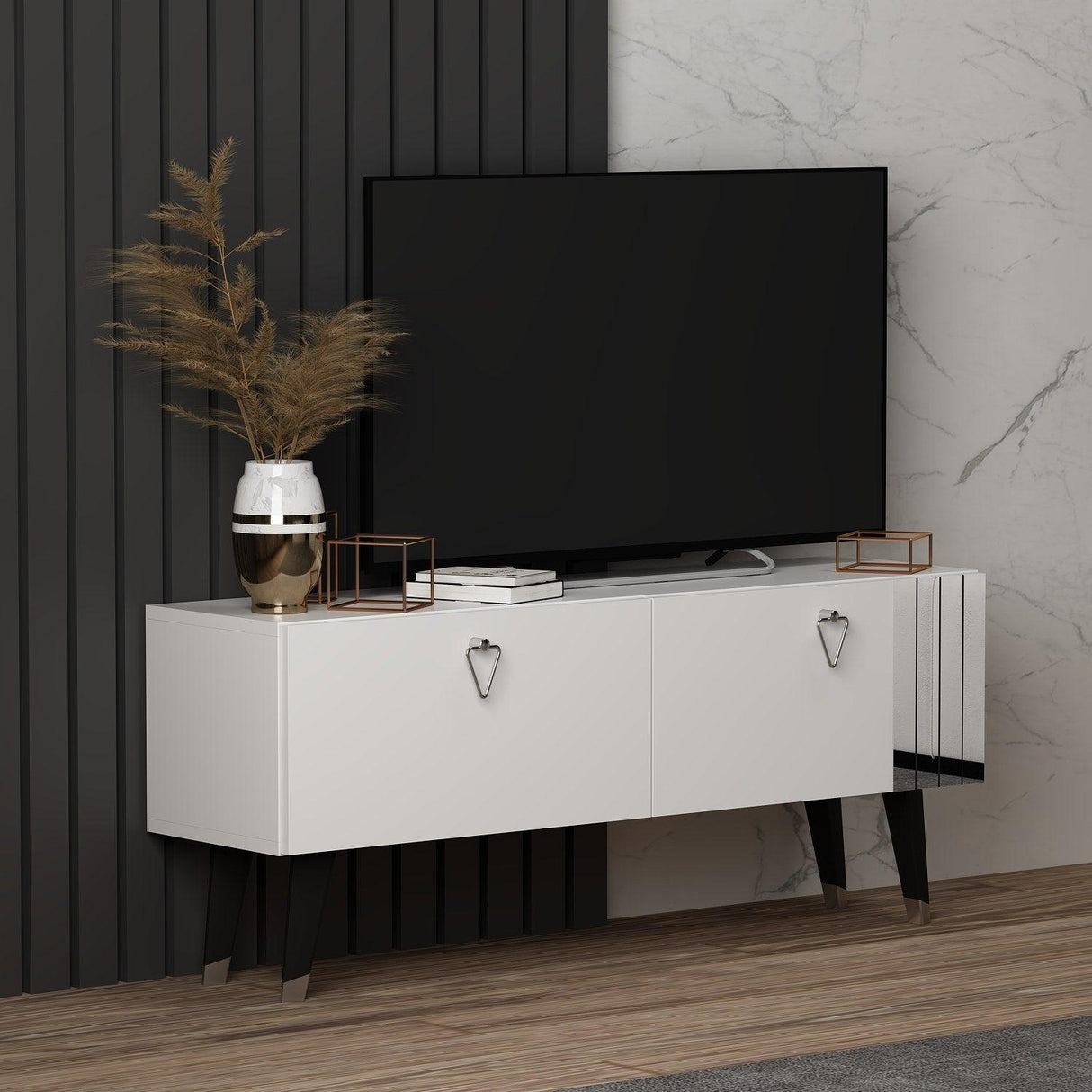 Comodă TV Tarab, Diverse culori, 120x30x50 cm - Alb | SKU: 327ODS1117 | Comodă TV Tarab, 120x30x50 cm, varianta Alb, produs pentru amenajarea locuinței, disponibil online în România la CasaMob