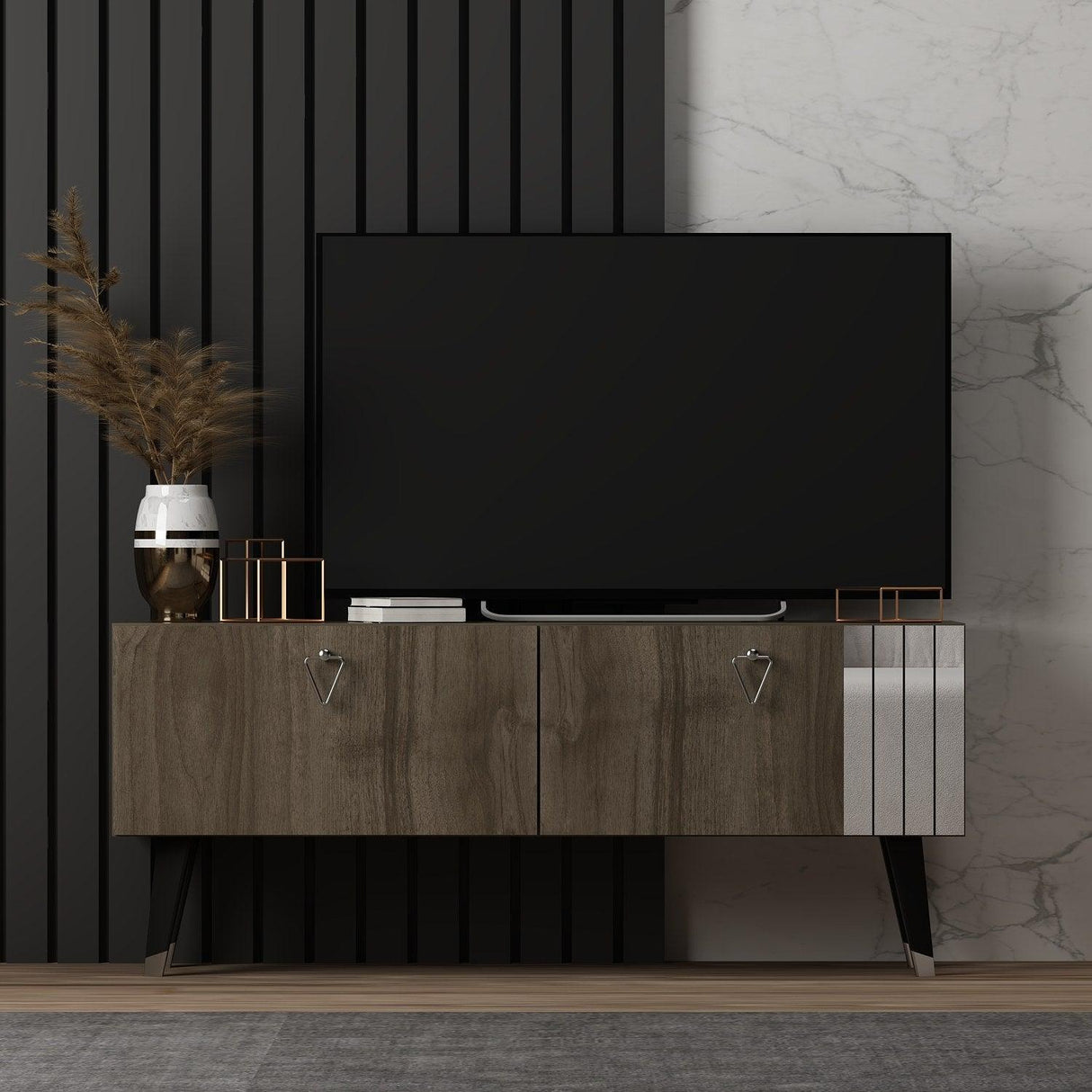Comodă TV Tarab, Diverse culori, 120x30x50 cm - Nuc | SKU: 327ODS1119 | Comodă TV Tarab, 120x30x50 cm, varianta Nuc, produs pentru amenajarea locuinței, disponibil online în România la CasaMob