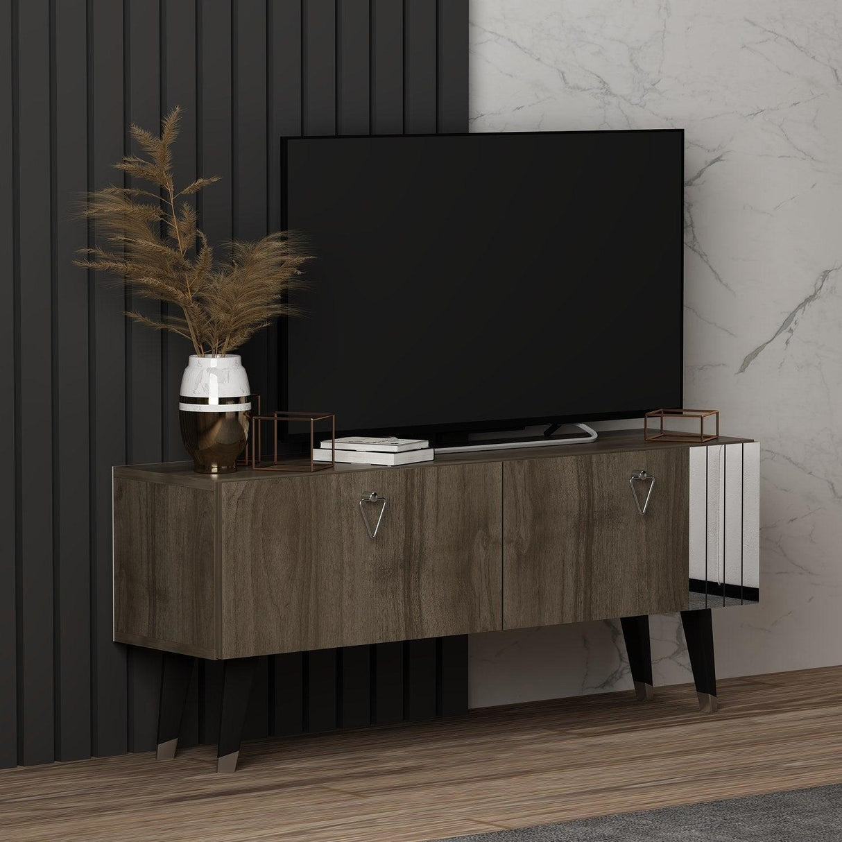 Comodă TV Tarab, Diverse culori, 120x30x50 cm - Nuc | SKU: 327ODS1119 | Comodă TV Tarab, 120x30x50 cm, varianta Nuc, produs pentru amenajarea locuinței, disponibil online în România la CasaMob