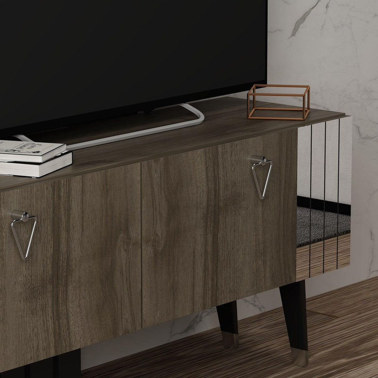 Comodă TV Tarab, Diverse culori, 120x30x50 cm - Nuc | SKU: 327ODS1119 | Comodă TV Tarab, 120x30x50 cm, varianta Nuc, produs pentru amenajarea locuinței, disponibil online în România la CasaMob