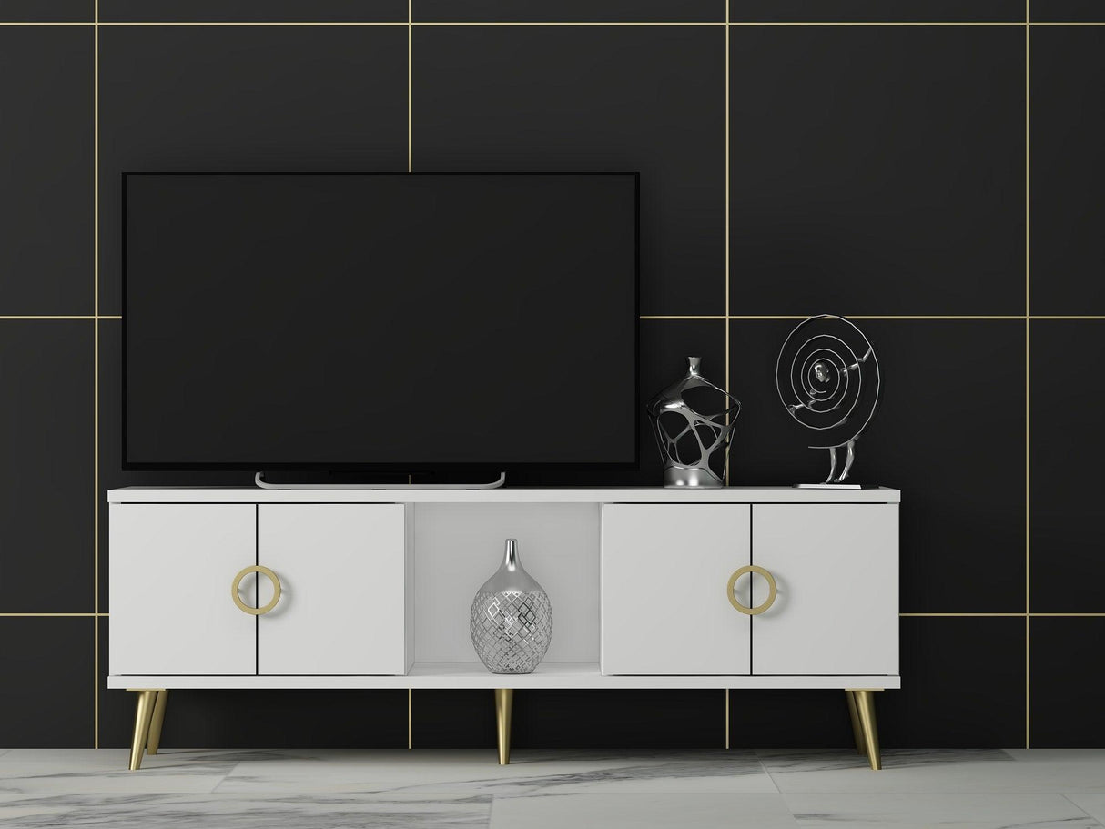 Comodă TV Cey, Diverse culori, 120x30x45 cm - Alb | SKU: 327ODS1120 | Comodă TV Cey, 120x30x45 cm, varianta Alb, produs pentru amenajarea locuinței, disponibil online în România la CasaMob