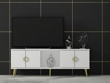 Comodă TV Cey, Diverse culori, 120x30x45 cm - Alb | SKU: 327ODS1120 | Comodă TV Cey, 120x30x45 cm, varianta Alb, produs pentru amenajarea locuinței, disponibil online în România la CasaMob