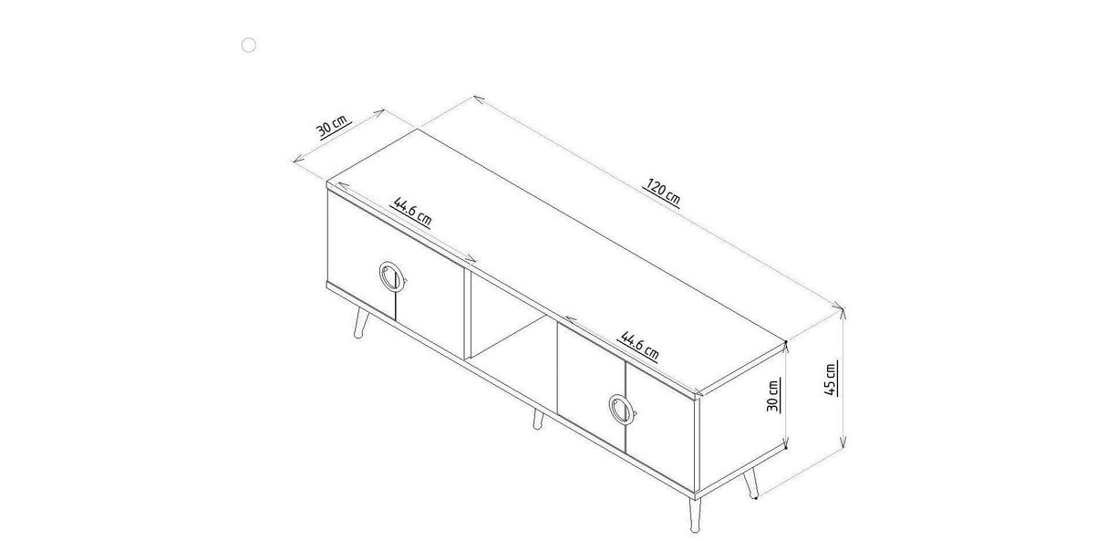 Comodă TV Cey, Diverse culori, 120x30x45 cm - Nuc | SKU: 327ODS1122 | Comodă TV Cey, 120x30x45 cm, varianta Nuc, produs pentru amenajarea locuinței, disponibil online în România la CasaMob