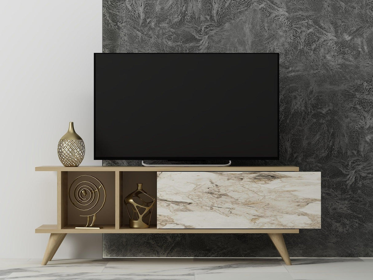 Comodă TV Liberty, Diverse culori, 120x30x45 cm - Stejar safir - Marble | SKU: 327ODS1123 | Comodă TV Liberty, 120x30x45 cm, varianta Stejar safir - Marble, produs pentru amenajarea locuinței, disponibil online în România la CasaMob