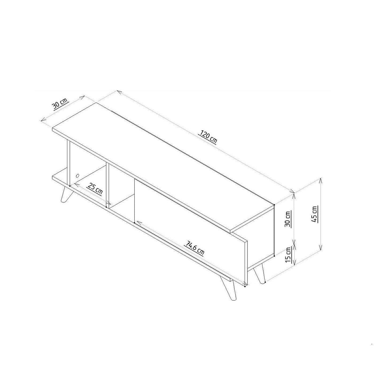 Comodă TV Liberty, Diverse culori, 120x30x45 cm - Stejar safir - Marble | SKU: 327ODS1123 | Comodă TV Liberty, 120x30x45 cm, varianta Stejar safir - Marble, produs pentru amenajarea locuinței, disponibil online în România la CasaMob