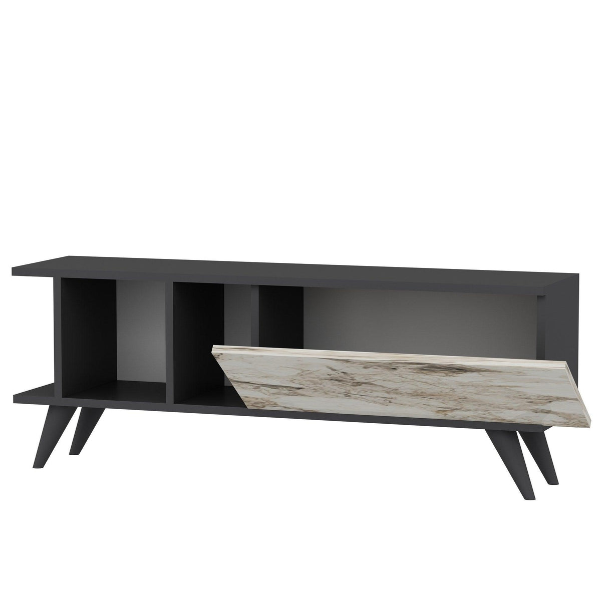 Comodă TV Liberty, Diverse culori, 120x30x45 cm - Antracit - Marble | SKU: 327ODS1124 | Comodă TV Liberty, 120x30x45 cm, varianta Antracit - Marble, produs pentru amenajarea locuinței, disponibil online în România la CasaMob