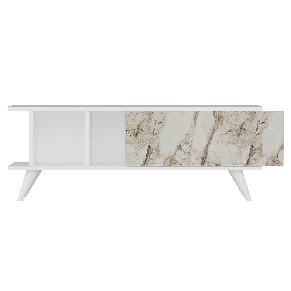 Comodă TV Liberty, Diverse culori, 120x30x45 cm - Alb - Marble | SKU: 327ODS1125 | Comodă TV Liberty, 120x30x45 cm, varianta Alb - Marble, produs pentru amenajarea locuinței, disponibil online în România la CasaMob