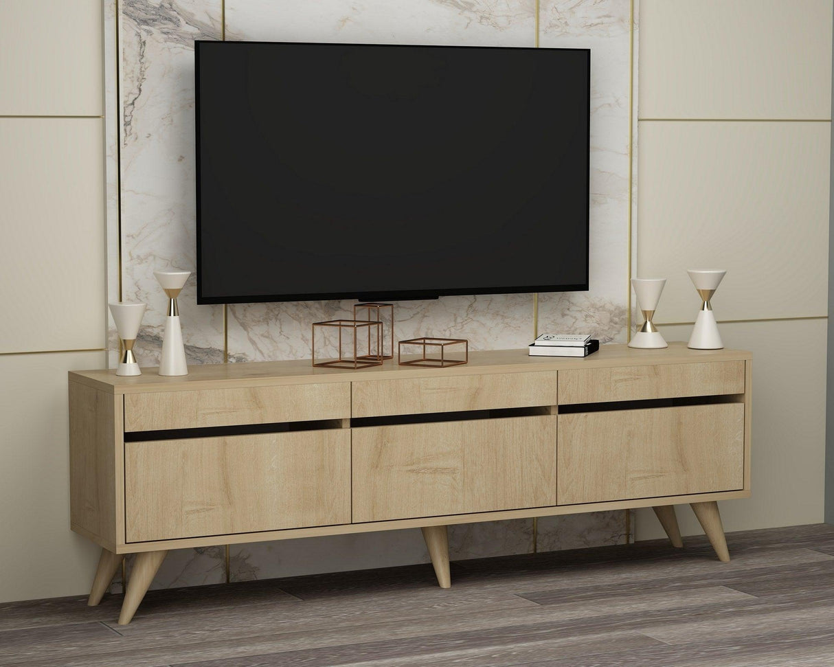 Comodă TV River, Diverse culori, 150x30x48 cm - Stejar safir | SKU: 327ODS1129 | Comodă TV River, 150x30x48 cm, varianta Stejar safir, produs pentru amenajarea locuinței, disponibil online în România la CasaMob
