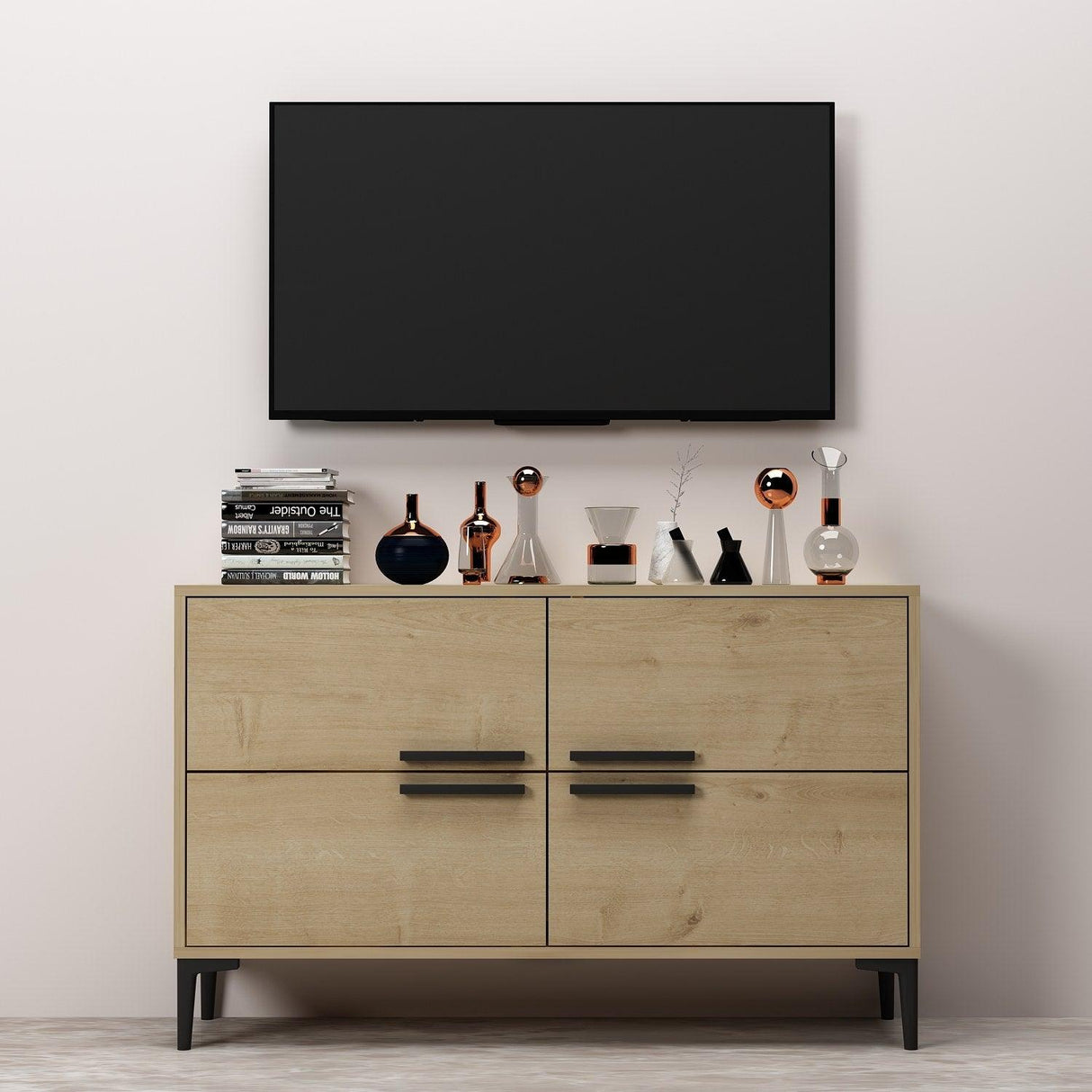 Comodă TV Ctn, Diverse culori, 120x30x75 cm - Stejar safir | SKU: 327ODS1146 | Comodă TV Ctn, 120x30x75 cm, varianta Stejar safir, produs pentru amenajarea locuinței, disponibil online în România la CasaMob