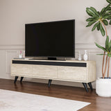 Comodă TV Century, Diverse culori, 150x30x45 cm - Travertin - Antracit | SKU: 327ODS1254 | Comodă TV Century, 150x30x45 cm, varianta Travertin - Antracit, produs pentru amenajarea locuinței, disponibil online în România la CasaMob
