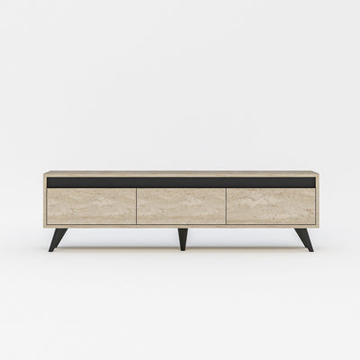 Travertin - Antracit | SKU: 327ODS1254 | Comodă TV Century, 150x30x45 cm, varianta Travertin - Antracit, produs pentru amenajarea locuinței, disponibil online în România la CasaMob