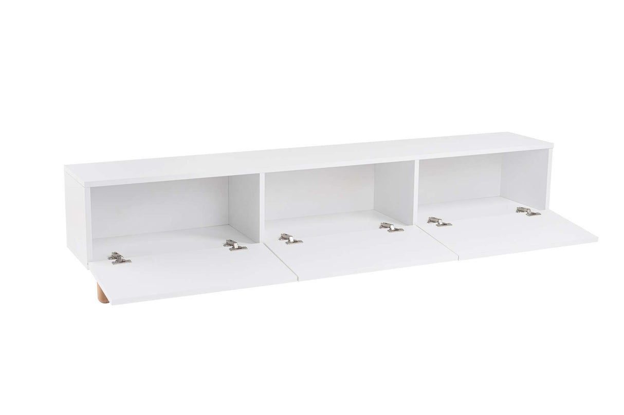 Comodă TV Alvin, Diverse culori, 180x31x42 cm - Alb | SKU: 327ODS1255 | Comodă TV Alvin, 180x31x42 cm, varianta Alb, produs pentru amenajarea locuinței, disponibil online în România la CasaMob