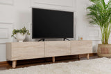 Comodă TV Alvin, Diverse culori, 180x31x42 cm - Travertin | SKU: 327ODS1256 | Comodă TV Alvin, 180x31x42 cm, varianta Travertin, produs pentru amenajarea locuinței, disponibil online în România la CasaMob