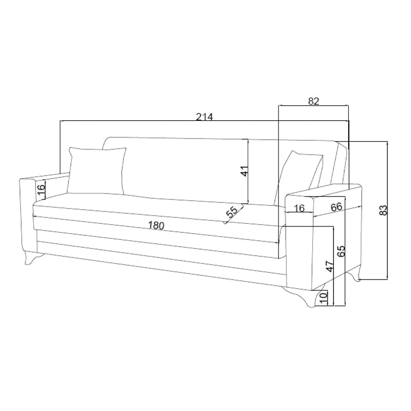 Canapea extensibilă cu depozitare Vox, Diverse culori, 214x82x83 cm - Gri închis | SKU: 328-000010 | Canapea extensibilă cu depozitare Vox, 214x82x83 cm, varianta Gri închis, produs pentru amenajarea locuinței, disponibil online în România la CasaMob