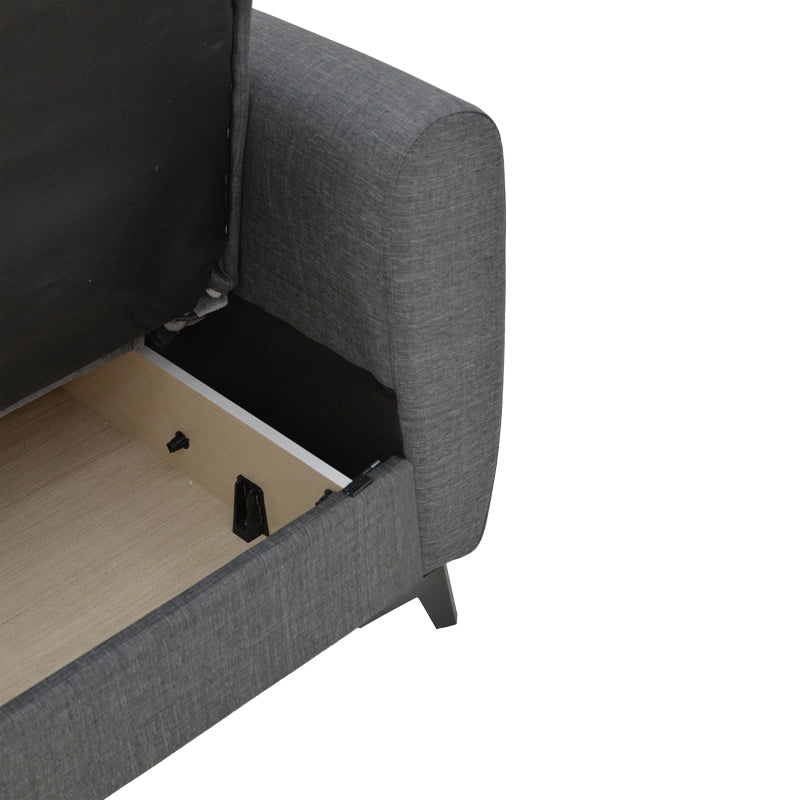 Canapea extensibilă cu depozitare Lincoln, Diverse culori, 165x85x90 cm - Gri închis | SKU: 328-000021 | Canapea extensibilă cu depozitare Lincoln, 165x85x90 cm, varianta Gri închis, produs pentru amenajarea locuinței, disponibil online în România la CasaMob