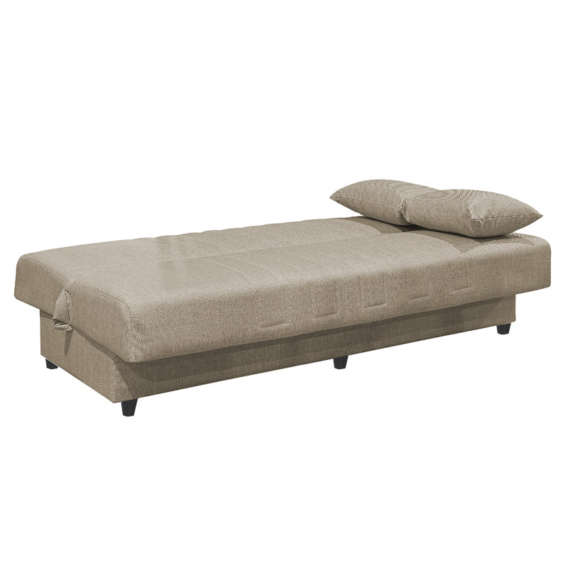 Canapea extensibilă 3 locuri Romina, cu spațiu de depozitare, Diverse culori, 190x85x90 cm - Crem | SKU: 328-000022 | Canapea extensibilă 3 locuri Romina, cu spațiu de depozitare, 190x85x90 cm, varianta Crem, produs pentru amenajarea locuinței, disponibil online în România la CasaMob