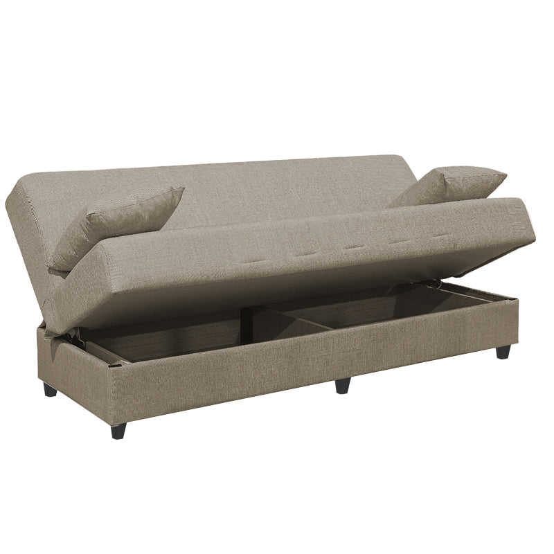 Canapea extensibilă 3 locuri Romina, cu spațiu de depozitare, Diverse culori, 190x85x90 cm - Crem | SKU: 328-000022 | Canapea extensibilă 3 locuri Romina, cu spațiu de depozitare, 190x85x90 cm, varianta Crem, produs pentru amenajarea locuinței, disponibil online în România la CasaMob