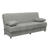 Canapea extensibilă 3 locuri Romina, cu spațiu de depozitare, Diverse culori, 190x85x90 cm - Gri deschis | SKU: 328-000024 | Canapea extensibilă 3 locuri Romina, cu spațiu de depozitare, 190x85x90 cm, varianta Gri deschis, produs pentru amenajarea locuinței, disponibil online în România la CasaMob