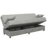 Canapea extensibilă 3 locuri Romina, cu spațiu de depozitare, Diverse culori, 190x85x90 cm - Gri deschis | SKU: 328-000024 | Canapea extensibilă 3 locuri Romina, cu spațiu de depozitare, 190x85x90 cm, varianta Gri deschis, produs pentru amenajarea locuinței, disponibil online în România la CasaMob