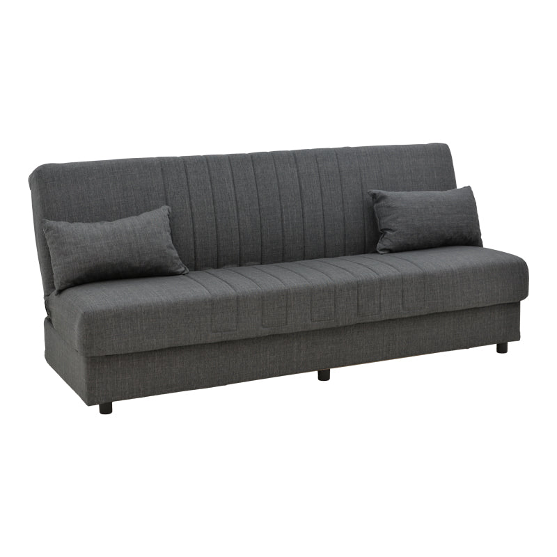 Canapea extensibilă 3 locuri Romina, cu spațiu de depozitare, Diverse culori, 190x85x90 cm - Gri închis | SKU: 328-000025 | Canapea extensibilă 3 locuri Romina, cu spațiu de depozitare, 190x85x90 cm, varianta Gri închis, produs pentru amenajarea locuinței, disponibil online în România la CasaMob