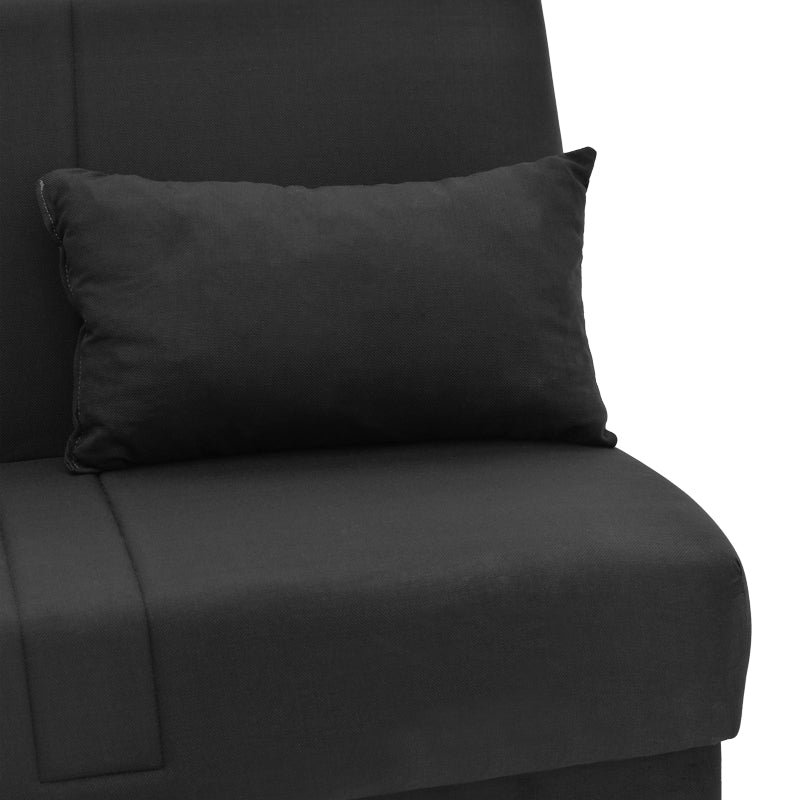Canapea extensibilă 3 locuri Romina, cu spațiu de depozitare, Diverse culori, 190x85x90 cm - Negru | SKU: 328-000026 | Canapea extensibilă 3 locuri Romina, cu spațiu de depozitare, 190x85x90 cm, varianta Negru, produs pentru amenajarea locuinței, disponibil online în România la CasaMob