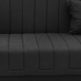 Canapea extensibilă 3 locuri Romina, cu spațiu de depozitare, Diverse culori, 190x85x90 cm - Negru | SKU: 328-000026 | Canapea extensibilă 3 locuri Romina, cu spațiu de depozitare, 190x85x90 cm, varianta Negru, produs pentru amenajarea locuinței, disponibil online în România la CasaMob