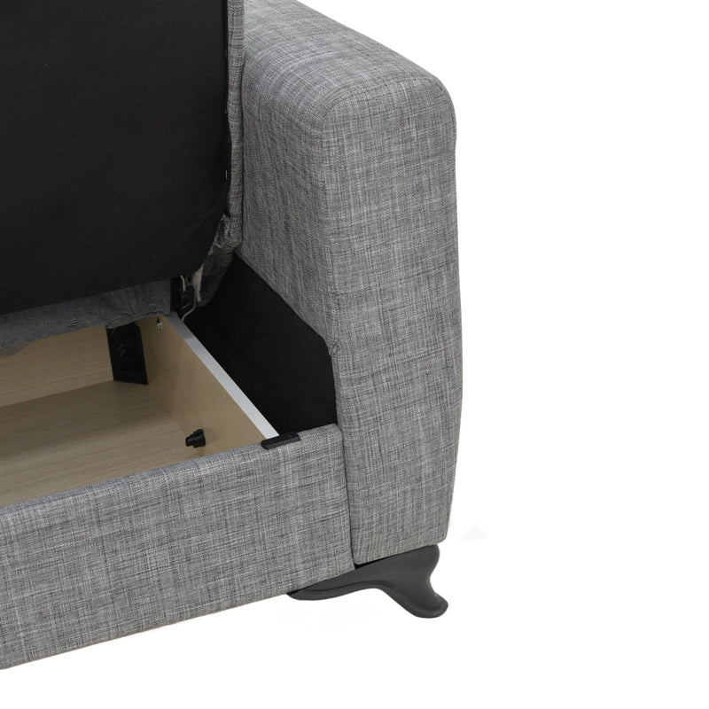 Canapea extensibilă cu depozitare Modesto, Diverse culori, 215x85x80 cm - Gri deschis | SKU: 328-000027 | Canapea extensibilă cu depozitare Modesto, 215x85x80 cm, varianta Gri deschis, produs pentru amenajarea locuinței, disponibil online în România la CasaMob