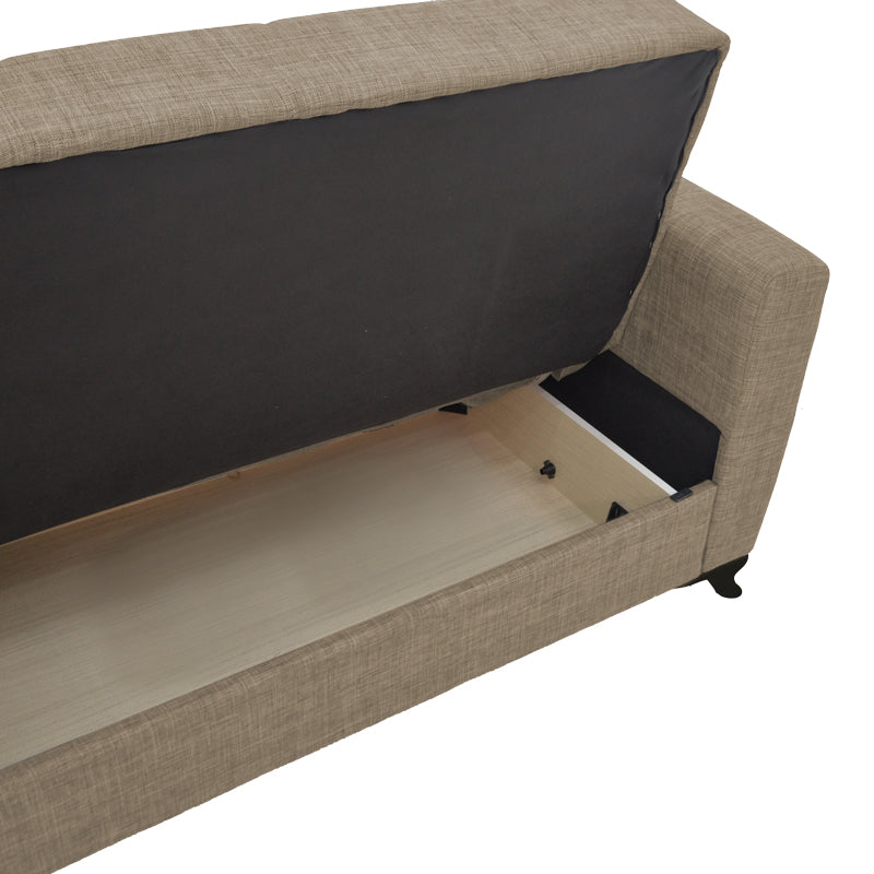 Canapea extensibilă cu depozitare Modesto, Diverse culori, 155x85x80 cm - Maro deschis | SKU: 328-000031 | Canapea extensibilă cu depozitare Modesto, 155x85x80 cm, varianta Maro deschis, produs pentru amenajarea locuinței, disponibil online în România la CasaMob